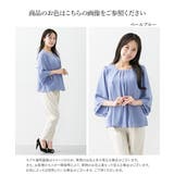 (FM F3L)大きい胸専用 タック入デザインフレア7分袖ジョーゼットブラウス | nissen | 詳細画像4 