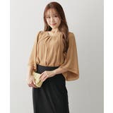 (FM F3L)大きい胸専用 タック入デザインフレア7分袖ジョーゼットブラウス | nissen | 詳細画像18 