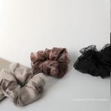シュシュ 大きめ 黒 シアー ヘアゴム かわいい | Noelmarket | 詳細画像12
