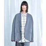 Stripe Panel No-Collar Jacket | Nora Lily | 詳細画像1