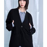 Stripe Panel No-Collar Jacket | Nora Lily | 詳細画像13