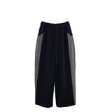 ブラック系 | Denim Combo Relax Pants | Nora Lily