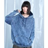 Denim-Look Pullover Sweat Hoodie | Nora Lily | 詳細画像1
