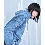 Denim-Look Pullover Sweat Hoodie | Nora Lily | 詳細画像2