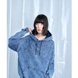 Denim-Look Pullover Sweat Hoodie | Nora Lily | 詳細画像3