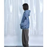 Denim-Look Pullover Sweat Hoodie | Nora Lily | 詳細画像8