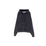 ブラック系 | Denim-Look Pullover Sweat Hoodie | Nora Lily