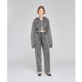 Chemical Denim Like Sweat Zip-up Hoodie | Nora Lily | 詳細画像2 