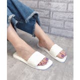 ホワイト | メッシュスクエアフラットサンダル | Noubel Voug Relax