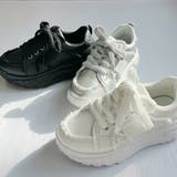 厚底 デザイン シューレース フリンジスニーカー | Noubel Voug Relax | 詳細画像4 