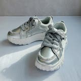 シルバー | 厚底 デザイン シューレース フリンジスニーカー | Noubel Voug Relax