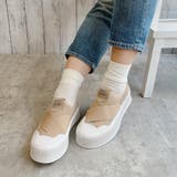 ベージュ | モコモコ仕様 厚底 クロスデザイン スニーカー | Noubel Voug Relax