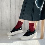 ブラック | 厚底★クロスバンド レースレス スリッポン スニーカー | Noubel Voug Relax