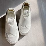 ホワイト | 厚底★クロスバンド レースレス スリッポン スニーカー | Noubel Voug Relax