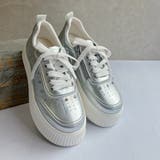 シルバー | 極ふわ 厚底フラットソール ビジュースニーカー | Noubel Voug Relax