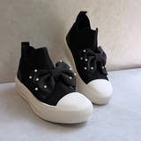 ブラック | パールリボンモチーフ ハイカットスニーカー | Noubel Voug Relax