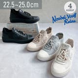 上品スニーカー サッと履ける レザーニット レースアップスニーカー | Noubel Voug Relax | 詳細画像1 