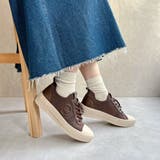 ダークブラウン | 上品スニーカー サッと履ける レザーニット レースアップスニーカー | Noubel Voug Relax