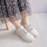 ホワイト | 上品スニーカー サッと履ける レザーニット レースアップスニーカー | Noubel Voug Relax