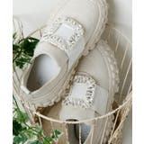 ホワイト | 軽量ボリュームソールビジューバックルスニーカー | Noubel Voug Relax