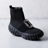 ブラック/ブラック | ビジューニットブーツ | Noubel Voug Relax