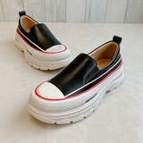 ブラック | 厚底 幅広 シンプルスリッポンスニーカー | Noubel Voug Relax