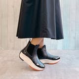 ブラック | 厚底トラックソール サイドゴア スニーカーブーツ | Noubel Voug Relax
