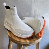 ホワイト | 厚底トラックソール サイドゴア スニーカーブーツ | Noubel Voug Relax