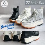 厚底 サイドファスナー ハイカット レースアップスニーカー | Noubel Voug Relax | 詳細画像1