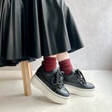 ふわモコ 極太シューレース 厚底 ラインストーンスニーカー  | Noubel Voug Relax | 詳細画像11 