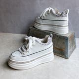 ふわモコ 極太シューレース 厚底 ラインストーンスニーカー  | Noubel Voug Relax | 詳細画像13 