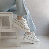 ふわモコ 極太シューレース 厚底 ラインストーンスニーカー  | Noubel Voug Relax | 詳細画像17 