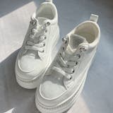 ホワイト | 厚底 ラインストーン レースアップスニーカー | Noubel Voug Relax