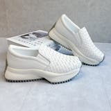 上品スニーカー 厚底 編み込みデザイン サイドゴア スリッポンスニーカー | Noubel Voug Relax | 詳細画像17 