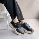 ブラック | 上品スニーカー メタルモチーフ 厚底スニーカー | Noubel Voug Relax