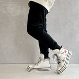 厚底 ジップアップ ラベル スニーカー | Noubel Voug Relax | 詳細画像21