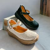 Rin Clover 厚底 編み込み スクエアトゥ ストラップパンプス | Noubel Voug Relax | 詳細画像27 