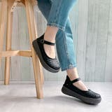 Rin Clover 厚底 編み込み スクエアトゥ ストラップパンプス | Noubel Voug Relax | 詳細画像7 