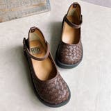 ダークブラウン | Rin Clover 厚底 編み込み スクエアトゥ ストラップパンプス | Noubel Voug Relax