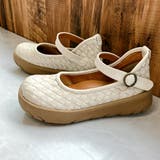 アイボリー | Rin Clover 厚底 編み込み スクエアトゥ ストラップパンプス | Noubel Voug Relax