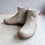 アイボリー | Rin Clover 厚底 編み込み ショートブーツ | Noubel Voug Relax