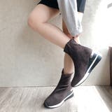 ココアブラウン | 厚底 ストレッチ ハイカットスニーカー | Noubel Voug Relax
