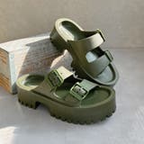 カーキ | 厚底タンクソール ダブルベルトサンダル | Noubel Voug Relax