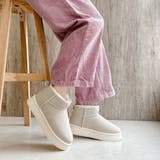 厚底 プラットフォーム ミニ丈ムートン風 ショートブーツ | Noubel Voug Relax | 詳細画像33