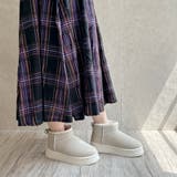 厚底 プラットフォーム ミニ丈ムートン風 ショートブーツ | Noubel Voug Relax | 詳細画像37