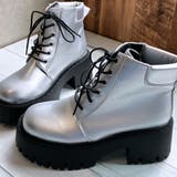 シルバー | 厚底 トラックソール レースアップ ワークブーツ | Noubel Voug Relax