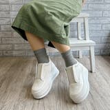 厚底 シンプルデザイン プラットフォームスニーカー | Noubel Voug Relax | 詳細画像22