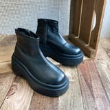 ブラック | 厚底 サイドファスナー ダブルソールショートブーツ | Noubel Voug Relax