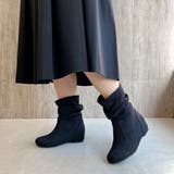 ブラックスエード | インヒール くしゅくしゅ あったかブーツ | Noubel Voug Relax