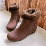 ダークブラウンスエード | インヒール くしゅくしゅ あったかブーツ | Noubel Voug Relax